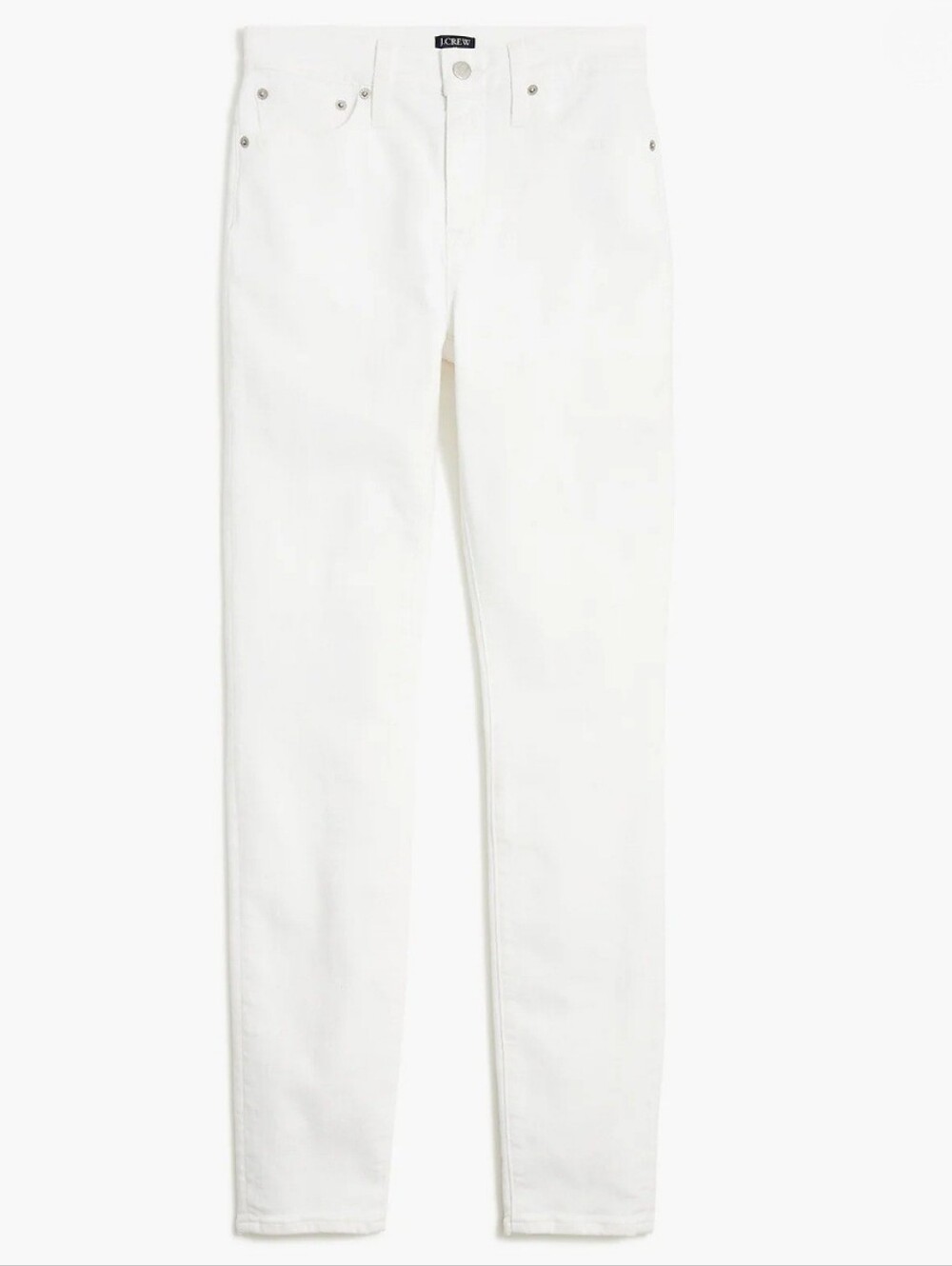 J. Crew Curvy High Rise Skinny White Jeans